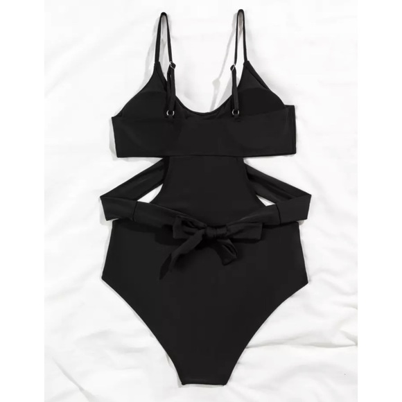 Bandage Wrap Cut Out Back Tie Monokini Swim Tank - Picture 8 of 12